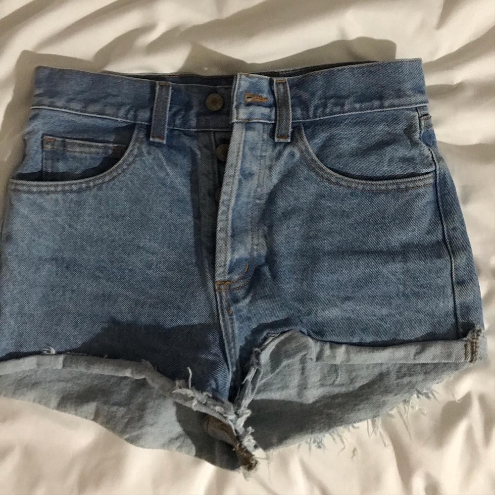 brandy melville high waisted distressed shorts